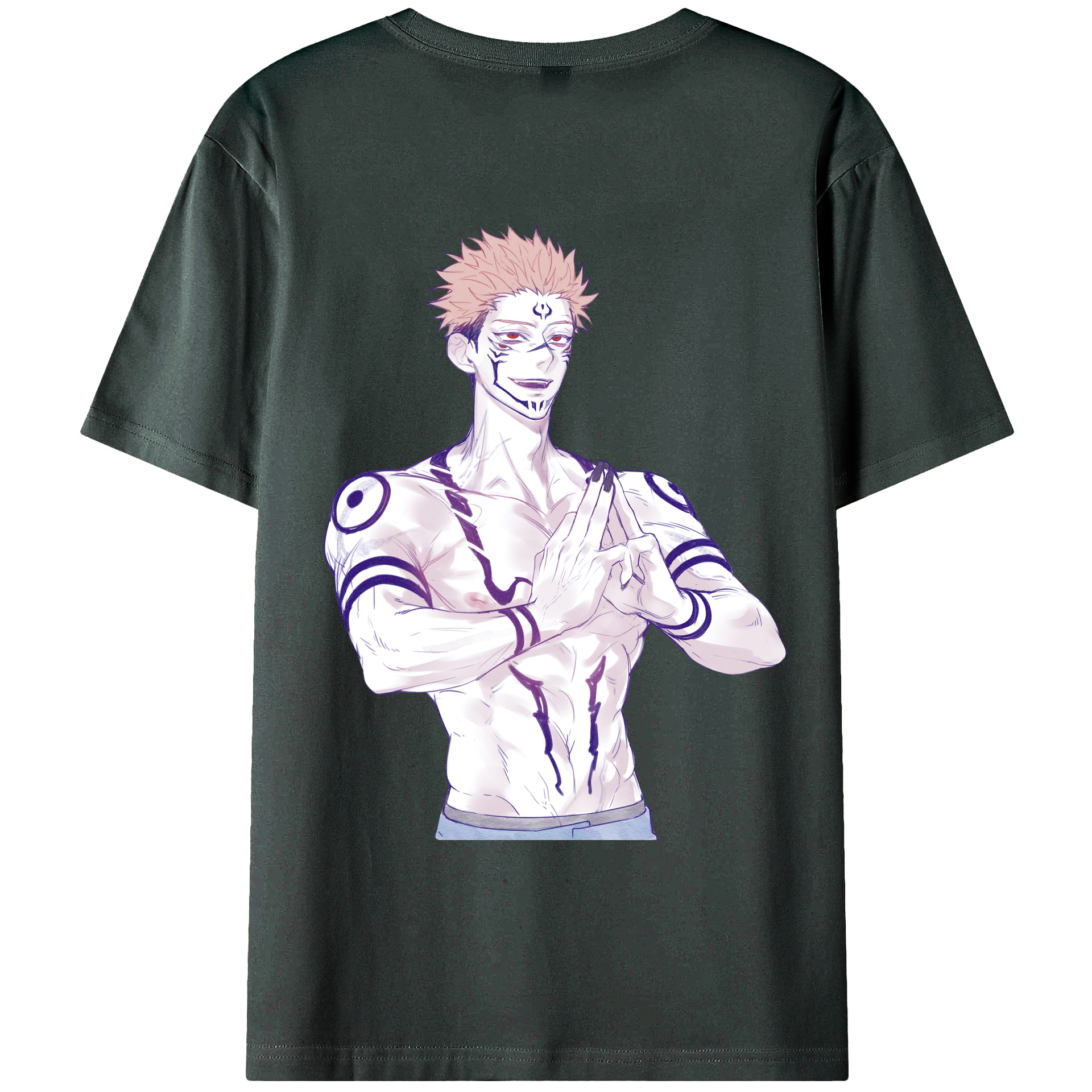 （画像用） 呪術廻戦 Jujutsu Kaisen 綿100％ メンズ半袖Tシャツ（バックプリント） 通気性